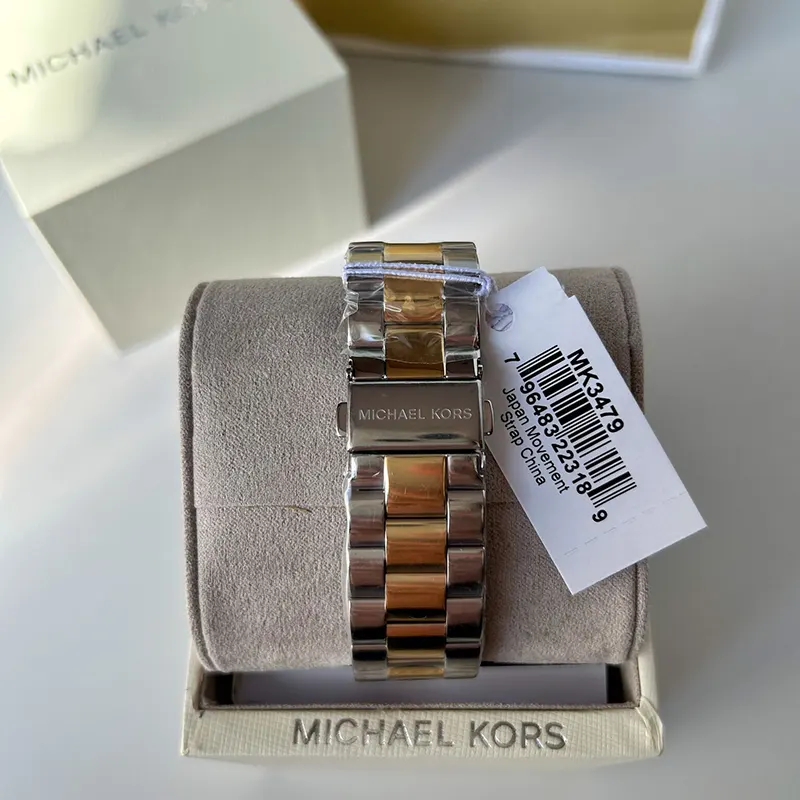 Michael Kors Slim Runway Blue Dial Two-tone Ladies Watch- MK3479